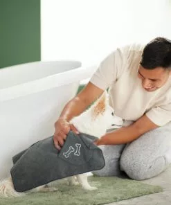 Frisco Embroidered Pawprint Microfiber Dog Bath Cape Towel -The Frisco Store 269036 PT5. SY630 V1624553138