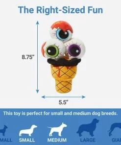 Frisco Halloween Eyeball Ice Cream Plush Squeaky Dog Toy -The Frisco Store 270355 PT1. SY630 V1626284490