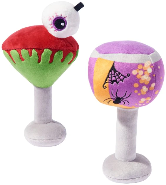 Frisco Halloween Cocktail Plush Squeaky Dog Toy, 2 count 3 Frisco Halloween Cocktail Plush Squeaky Dog Toy, 2 count