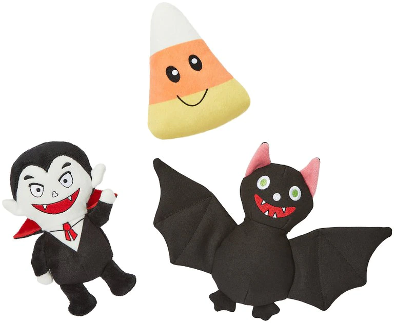Frisco Halloween Haunted Friends Plush Squeaky Dog Toy, 3 count 3 Frisco Halloween Haunted Friends Plush Squeaky Dog Toy, 3 count