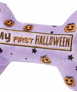 Frisco Halloween My First Halloween Bone Reversible Plush Squeaky Dog Toy
