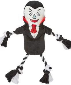Frisco Vampire Plush with Rope Squeaky Dog Toy