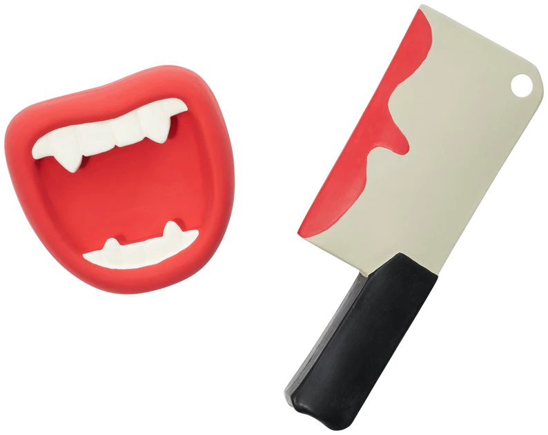Frisco Halloween Vampire Teeth & Knife Latex Squeaky Dog Toy, 2 count 3 Frisco Halloween Vampire Teeth & Knife Latex Squeaky Dog Toy, 2 count