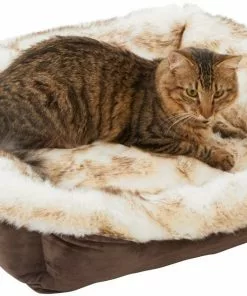 Frisco Faux Fur Rectangular Bolster Cat & Dog Bed -The Frisco Store 270888 PT3. SY630 V1626294077