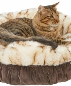 Frisco Faux Fur Velvet Round Bolster Cat & Dog Bed -The Frisco Store 270893 PT3. SY630 V1626294176