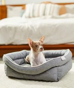 Frisco Chambray Double Bolster Cat & Dog Bed