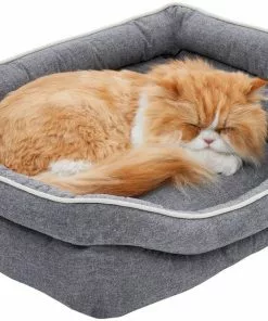 Frisco Chambray Double Bolster Cat & Dog Bed 8 Frisco Chambray Double Bolster Cat & Dog Bed -The Frisco Store 270903 PT3. SY630 V1626294105