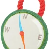 Frisco Camping Compass Plush with Rope Squeaky Dog Toy