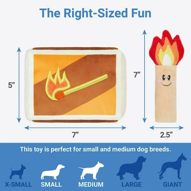 Frisco Camping Match Box 2-in-1 Plush Squeaky Dog Toy 4 Frisco Camping Match Box 2-in-1 Plush Squeaky Dog Toy - Image 2