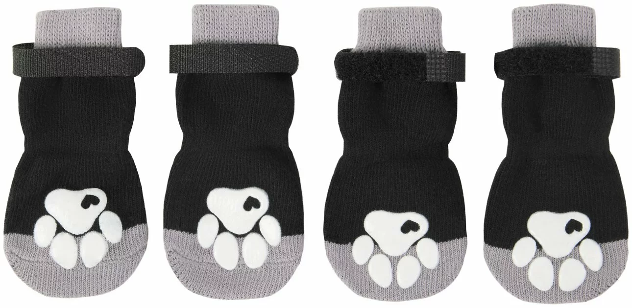 Frisco Non-Skid Dog Socks, Black 3 Frisco Non-Skid Dog Socks, Black
