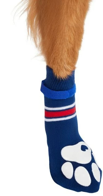 Frisco Non-Skid Navy Dog Socks, Red & White Stripe 6 Frisco Non-Skid Navy Dog Socks, Red & White Stripe - Image 4