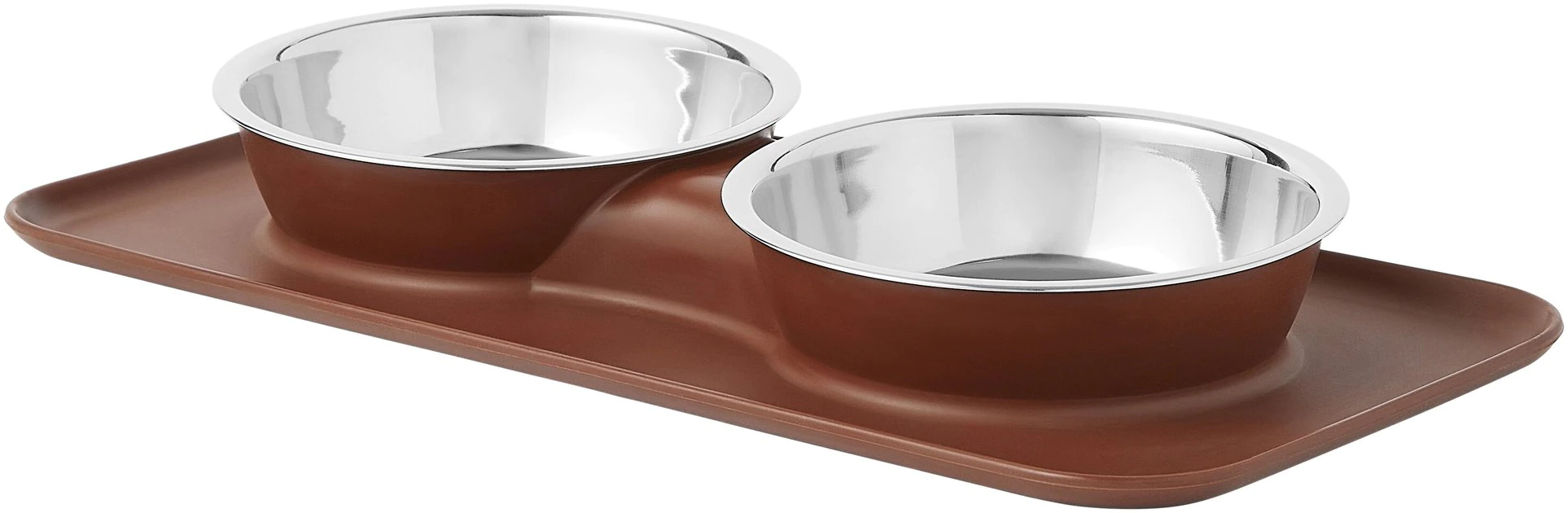 Frisco Double Stainless Steel Dog & Cat Bowl with Silicone Mat 3 Frisco Double Stainless Steel Dog & Cat Bowl with Silicone Mat