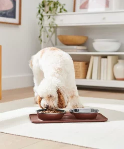 Frisco Double Stainless Steel Dog & Cat Bowl with Silicone Mat 11 Frisco Double Stainless Steel Dog & Cat Bowl with Silicone Mat -The Frisco Store 277551 PT2. SY630 V1630346531