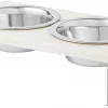 Frisco Marble Stainless Steel Double Elevated Dog & Cat Bowls