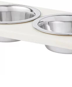 Frisco Marble Stainless Steel Double Elevated Dog & Cat Bowls