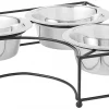 Frisco Straight Triple Corner Feeder Dog & Cat Stainless Steel Bowl -The Frisco Store 277561 MAIN. SY630 V1627933339