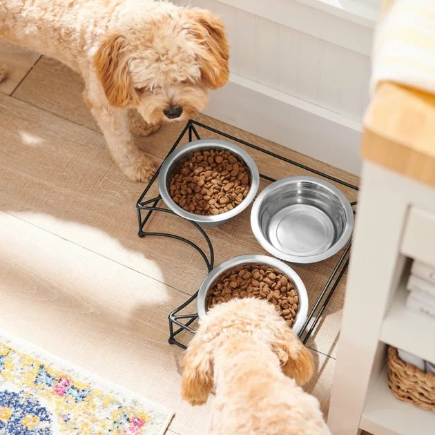 Frisco Straight Triple Corner Feeder Dog & Cat Stainless Steel Bowl 5 Frisco Straight Triple Corner Feeder Dog & Cat Stainless Steel Bowl - Image 3