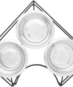 Frisco Straight Triple Corner Feeder Dog & Cat Stainless Steel Bowl 10 Frisco Straight Triple Corner Feeder Dog & Cat Stainless Steel Bowl -The Frisco Store 277561 PT4. SY630 V1627935444