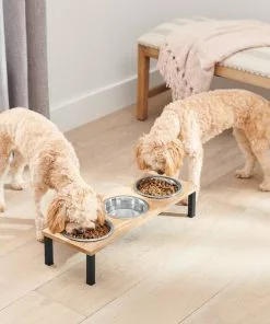 Frisco Dark Wooden Triple Elevated Stainless Steel Dog & Cat Bowl 9 Frisco Dark Wooden Triple Elevated Stainless Steel Dog & Cat Bowl -The Frisco Store 277570 PT2. SY630 V1630345911