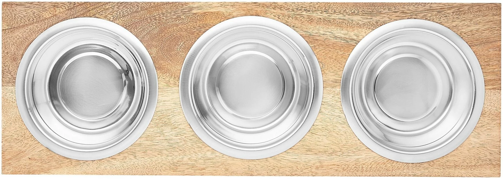 Frisco Dark Wooden Triple Elevated Stainless Steel Dog & Cat Bowl 6 Frisco Dark Wooden Triple Elevated Stainless Steel Dog & Cat Bowl - Image 4