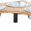 Frisco Corner Wooden Triple Elevated Dog & Cat Bowls 1 Frisco Corner Wooden Triple Elevated Dog & Cat Bowls -The Frisco Store 277573 MAIN. SY630 V1627933874