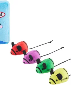 Frisco Crayon Box Plush Mice Cat Toy with Catnip, 5 count
