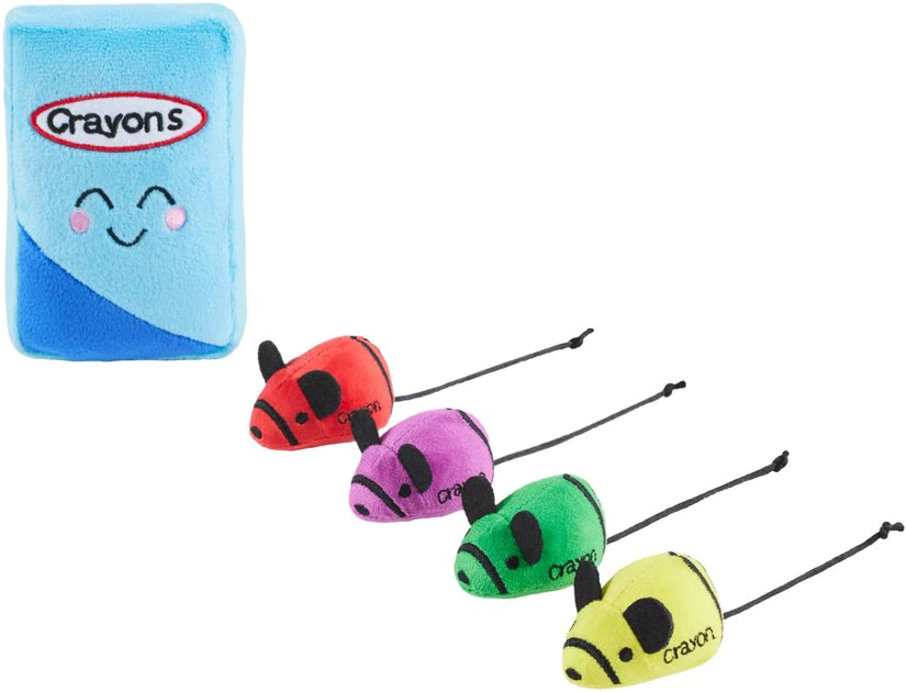 Frisco Crayon Box Plush Mice Cat Toy with Catnip, 5 count 3 Frisco Crayon Box Plush Mice Cat Toy with Catnip, 5 count