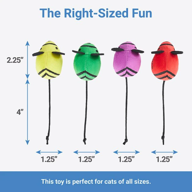 Frisco Crayon Box Plush Mice Cat Toy with Catnip, 5 count 5 Frisco Crayon Box Plush Mice Cat Toy with Catnip, 5 count - Image 3