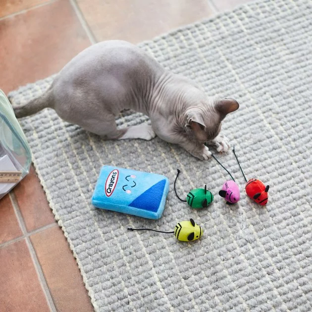 Frisco Crayon Box Plush Mice Cat Toy with Catnip, 5 count 6 Frisco Crayon Box Plush Mice Cat Toy with Catnip, 5 count - Image 4