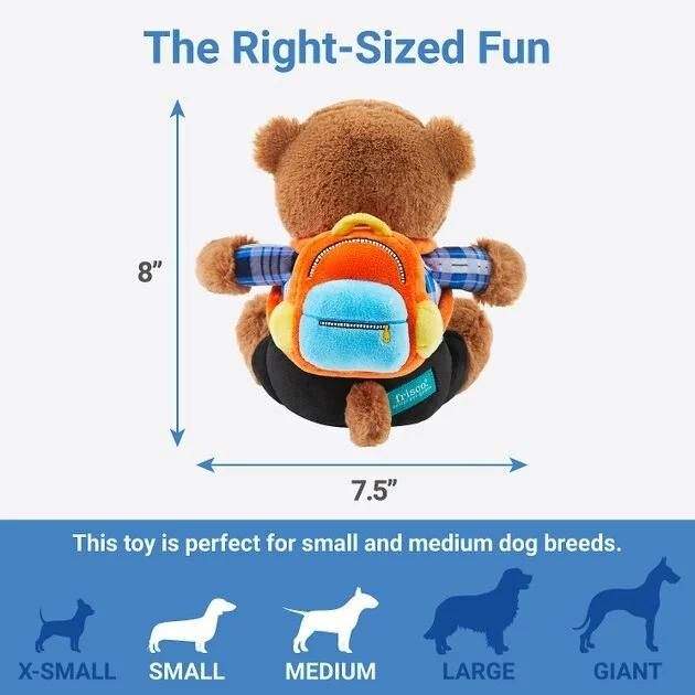 Frisco Bear Plush Squeaky Dog Toy 4 Frisco Bear Plush Squeaky Dog Toy - Image 2