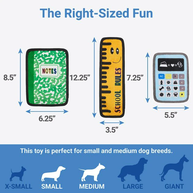 Frisco Essentials Flat Plush Squeaky Dog Toy, 3 count 4 Frisco Essentials Flat Plush Squeaky Dog Toy, 3 count - Image 2