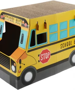 Frisco School Bus Cardboard Cat Toy, 2-Story