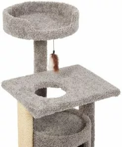 Frisco 42-in Real Carpet Cat Tree with Condo, Grey -The Frisco Store 282755 PT3. SY630 V1621949298
