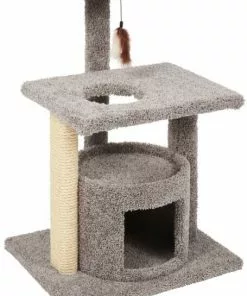 Frisco 42-in Real Carpet Cat Tree with Condo, Grey -The Frisco Store 282755 PT4. SY630 V1621949342