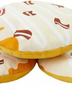 Frisco Maple Bacon Donuts Plush Squeaky Dog Toy, 3 count