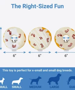 Frisco Maple Bacon Donuts Plush Squeaky Dog Toy, 3 count -The Frisco Store 285613 PT2. SY630 V1633969278