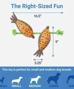 Frisco Fall Harvest Corn Plush with Rope Plush with Rope Squeaky Dog Toy -The Frisco Store 285625 PT1. SY630 V1633969283