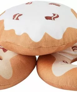 Frisco Maple Bacon Donut Plush Cat Toy with Catnip, 3 count