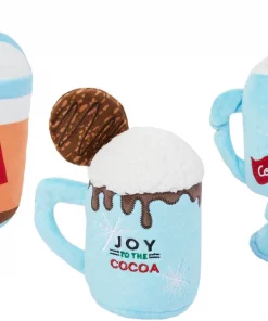 Frisco Winter Drinks Plush Squeaky Dog Toy, 3 count