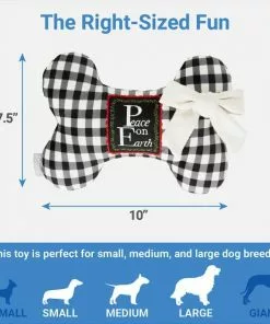 Frisco Holiday "All Is Bright" Reversible Bone Plush Squeaky Dog Toy -The Frisco Store 287191 PT2. SY630 V1637767124