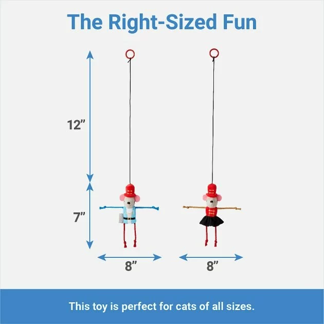 Frisco Nutcracker & Ballerina Bouncy Mouse Teaser Cat Toy with Catnip, 2 count 4 Frisco Nutcracker & Ballerina Bouncy Mouse Teaser Cat Toy with Catnip, 2 count - Image 2