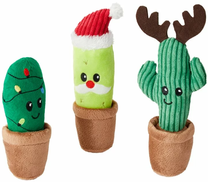 Frisco Holiday Cactus Plush Cat Toy with Catnip, 3 count 3 Frisco Holiday Cactus Plush Cat Toy with Catnip, 3 count