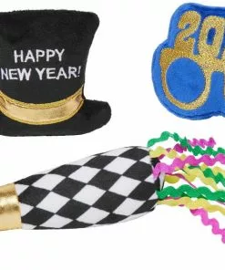 Frisco New Year's Eve Party Essentials Plush Cat Toy with Catnip, 3 count