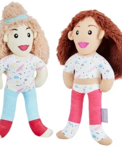 Frisco Dance Girls Plush Squeaky Dog Toy, 2 count