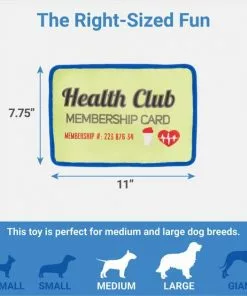 Frisco Gym Membership Card Flat Plush Squeaky Dog Toy -The Frisco Store 288909 PT1. SY630 V1640722985