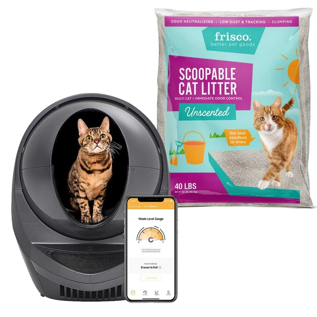 Litter-Robot||Frisco Litter-Robot WiFi Enabled Automatic Self-Cleaning Cat Litter Box + Frisco Multi-Cat Unscented Clumping Clay Cat Litter 3 Litter-Robot||Frisco Litter-Robot WiFi Enabled Automatic Self-Cleaning Cat Litter Box + Frisco Multi-Cat Unscented Clumping Clay Cat Litter