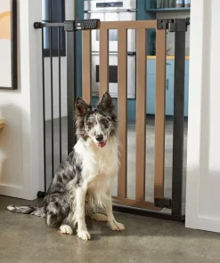 Frisco Wood & Metal Extra Tall Auto-close Dog Gate, 41-in