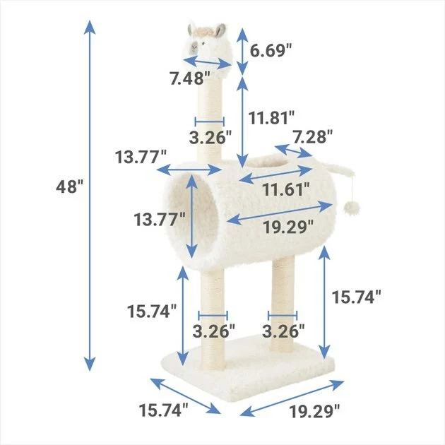 Frisco Animal Series Cat Tunnel with Scratching Post, Llama 4 Frisco Animal Series Cat Tunnel with Scratching Post, Llama - Image 2
