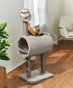 Frisco Animal Series Cat Tunnel with Scratching Post, Sloth