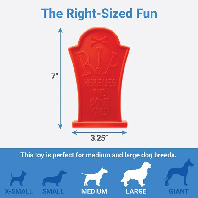 Frisco Nylon Headstone Halloween Dog Chew Toy, Peanut Butter Flavor, Medium 4 Frisco Nylon Headstone Halloween Dog Chew Toy, Peanut Butter Flavor, Medium - Image 2